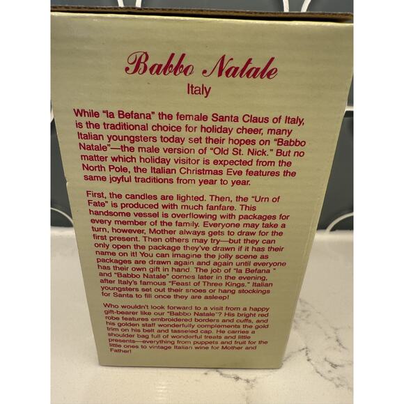 The International Santa Claus Collection SC31 Italy Babbo Natale 1998 Figurine - Picture 8 of 8